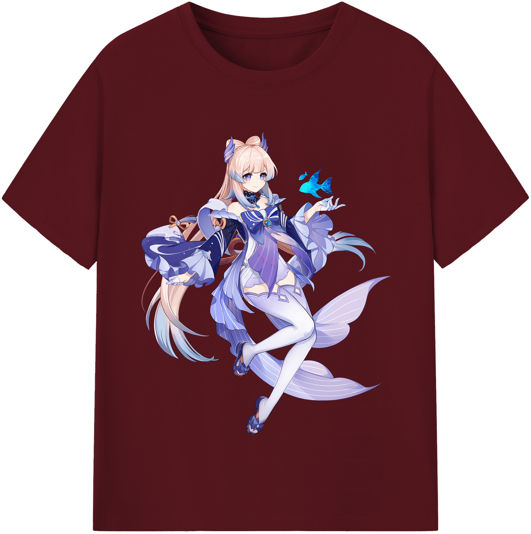 げんし神 珊瑚宮心海 サンゴノミヤ・ココミ genshin Sangonomiya Kokomi 綿100％半袖Tシャツ（フロントプリント）